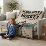 Manta blanda personalizada con nombre y número de jugador de hockey Cumpleaños Uso diario Día del partido Regalo para aficionados al hockey Atletas