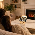 Personalisierte Foto tragbare abnehmbare Bambus Telefon Stand Ipad Halter mit Namen Text und Datum Schreibtisch Veranstalter täglichen Gebrauch Geburtstag Geschenk für Familie