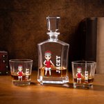 Spersonalizowana karafka do whisky z imieniem i numerem postaci z kreskówki z piłką - prezent urodzinowy dla miłośników sportu