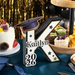 Personalized Graduation Cap 3D Printed Letter Name Sign with Year Party Desk Decor Graduation Appreciation Gift for Graduates Classmates