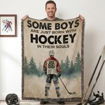 Manta blanda personalizada con nombre y número de jugador de hockey Cumpleaños Uso diario Día del partido Regalo para aficionados al hockey Atletas