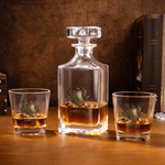 Personalised Retro Badge Initial Whiskey Decanter with Name Father's Day Birthday Gift for Fathers Liquor Lovers