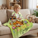 Couverture personnalisée Don't Touch My Easter Eggs Animal Soft Throw Blanket with Name Easter Egg Hunting Easter Party Favors Gift for Kids