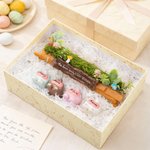 Personalised Cute Family Bunny Tree Stump Figurines with 2-8 Names and Text Home Decor Holiday Christmas Gift for Family Grandmother Grandfather