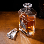 Personalisierte Cartoon Charakter Whiskey Dekanter mit Namen und Jahr Vatertag Ruhestand Geschenk für Väter Barkeeper