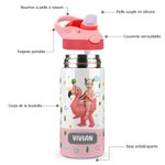 Bouteille d'eau isotherme personnalisée avec photo et nom - Bouteille avec paille et couvercle - Cadeau d'anniversaire pour garçon fille