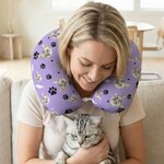 Almohada de cuello personalizada con forma de espina de pez y foto Uso de viaje Regalo de cumpleaños para los amantes de las mascotas Oficinistas