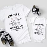 Camiseta personalizada Papá Oso y Bebé Oso 100% Algodón Pelele a Juego para Bebé Nuestro Primer Día del Padre Juntos para el Nuevo Papá Bebé