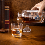 Personalised The Legend Has Officially Retired Character Whiskey Decanter with Name and Wooden Storage Box Retirement Gift for Men