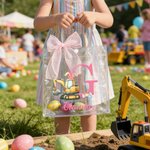 Gepersonaliseerde schattige Bunny oren graafmachine initiële duidelijk Gift Bag met naam Pasen vakantie partij Gunsten Gift voor jongens meisjes
