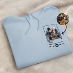 Personalized Embroidered Music Player Photo Design Soft T-shirt Sweatshirt Hoodie with Song and Singer Name Birthday Gift for Family Friends