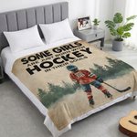 Manta blanda personalizada con nombre y número de jugador de hockey Cumpleaños Uso diario Día del partido Regalo para aficionados al hockey Atletas
