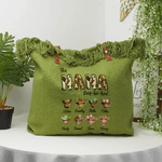 Personalized Highland Cow Canvas Tote Bag with 1-8 Names and Title Travel Essentials Mother's Day Gift for Mother Grandmother
