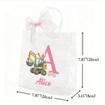 Gepersonaliseerde schattige Bunny oren graafmachine initiële duidelijk Gift Bag met naam Pasen vakantie partij Gunsten Gift voor jongens meisjes