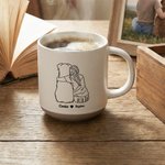Personalized Line Girl and Her Dog 12 oz Ceramic Coffee Mug with Handle and Engraved Names Home Office Drinkware Pet Memorial Gift for Pet Lover