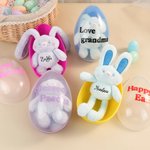 Porte-clés lapin extensible en peluche personnalisé avec nom et tetxte - Set d'œuf Pâques - Cadeau d'anniversaire Pâques pour les enfants