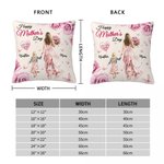 Personlig ros tecknad mamma barn mjuk kasta kuddeöverdrag med namn heminredning mors dag present till mor mormor