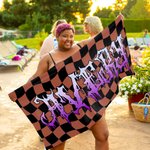 Serviette de plage personnalisée Punk Heavy Metal Design Quick Dry Oversize Towel with Name Travel Essential Beach Party Birthday Gift for Family Punk Lovers
