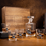 Personalised Cartoon Character Whiskey Decanter with Name Retirement Birthday Gift for Men Whiskey Lovers
