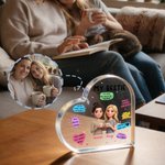 Personalized Cartoon Bestie Character Heart-Shape Acrylic Plaque with Names Desk Decor Birthday Gift for Friends