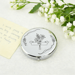 Personalizowany kwiat narodzin Przenośne składane kieszonkowe lusterko do makijażu z imieniem Dzień Matki Ślub Urodziny Prezent dla kobiety druhny