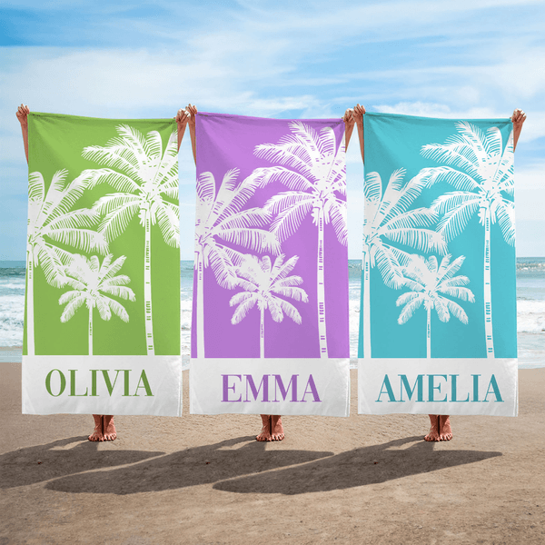 Personalisierte frische Palme überdimensioniert schnell trocknen Strand Handtuch mit Namen Travel Essential Beach Party Geburtstag Geschenk für Frauen Mädchen