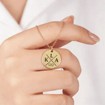 Collier Initiales Rondes Personnalisées Bijoux de Luxe Fête des Mères Cadeau d'Anniversaire pour Maman Femme