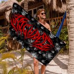 Serviette de plage personnalisée Punk Heavy Metal Design Quick Dry Oversize Towel with Name Travel Essential Beach Party Birthday Gift for Family Punk Lovers