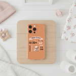 Personalised Cute Bear Pattern Initial Phone Case for iPhone with Name Birthday Gift for Newborns New Parents