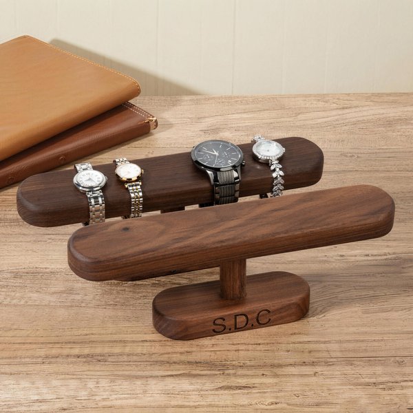 Portaorologio in legno personalizzato con testo inciso Regalo di compleanno anniversario per gli amanti degli orologi da uomo