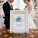 Personalised Vintage Unity Love Lock Names Wood Frame Keepsake with Engraved Text and Date Wedding Ceremony Gift for Couples