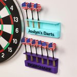 Personalized Modern Style Name Multicolor PLA 6 Dart Holder Wall Mounted Display Stand Dart Club Birthday Gift for Darts Fans Enthusiasts