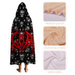 Personalized Punk Heavy Metal Style Soft Hooded Blanket with Name Daily Use Birthday Gift for Friends Teenagers Punk Enthusiasts