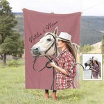 Personalised Watercolor Hand-Painted Style Photo Throw Blanket with Name Home Decor Birthday Pet Memorial Gift for Pet Owners Lovers
