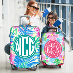 Spersonalizowany pokrowiec na bagaż z monogramem Summer Tropical Flowers Pasuje do walizki 18-32 cale Akcesoria podróżne Prezent urodzinowy dla przyjaciół miłośników podróży