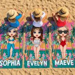Henkilökohtainen kesä Sea Beach Palm sarjakuvahahmo Nopea kuivaus mikrokuituliina rantapyyhe nimellä Travel syntymäpäivälahja perheelle ystäville