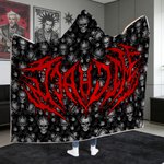 Personalized Punk Heavy Metal Style Soft Hooded Blanket with Name Daily Use Birthday Gift for Friends Teenagers Punk Enthusiasts