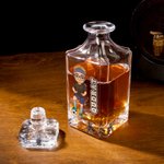 Personalised Soccer Cartoon Character Whiskey Decanter with Name and Number Birthday Game Day Gift for Soccer Lovers