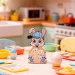 Personalised Cute Easter Bunny Wooden Egg Holder Standing with Name Easter Home Decoration Gift for Boys Girls