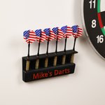 Personalized Modern Style Name Multicolor PLA 6 Dart Holder Wall Mounted Display Stand Dart Club Birthday Gift for Darts Fans Enthusiasts