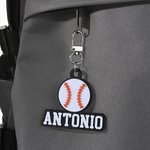 Personalisierte Basketball Baseball Sport Acryl Schlüsselanhänger Tasche Tag mit Namen Spiel Tag Geburtstag Geschenk für Sportliebhaber