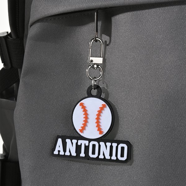 Personalised Basketball Baseball Sports Acrylic Keychain Bag Tag with Name Game Day Birthday Gift for Sport Lovers