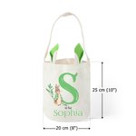 Sac Seau en Toile à Main Personnalisé avec Nom Style d'Oreilles de Lapin Cadeau Anniversaire Fête de Pâques pour Enfants