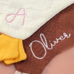 Personalised Cute Mallard Duck Goose 100% Cotton Soft Baby Security Blanket with Embroidered Name Birthday Baby Shower Gift for Newborn New Mom