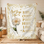 Coperta personalizzata God Says I Am Birth Flower con nome, uso domestico, regalo per la festa della mamma e della nonna.