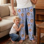 Personlig flerfarget Best Crown 1-4 ansiktsbilder Myke pyjamasbukser med kallenavn Morsdag Farsdag Bursdagsgave til mamma pappa familie