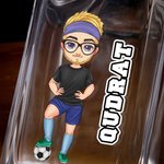 Personalised Soccer Cartoon Character Whiskey Decanter with Name and Number Birthday Game Day Gift for Soccer Lovers