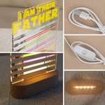 Gepersonaliseerd lichtzwaard Ik ben hun vader LED-nachtlampje met 1-7 kindernamen en houten voet Vaderdag Home Decor Verjaardagscadeau voor vader