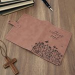 Personalized He Restores My Soul Flower PU Leather Journal Notebook with Name and Snap Button Closure Daily Use Birthday Gift for Christians