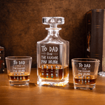 Personalised Photo To Dad From The Reasons You Drink Whiskey Decanter and Glasses Engraved with Name Father's Day Birthday Gift for Bartender Husband